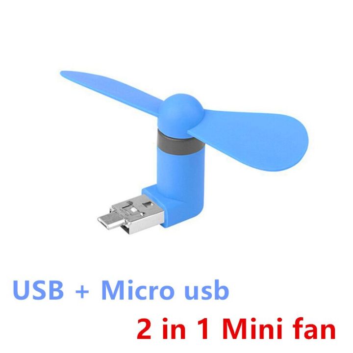 Veesper 6 stuks telefoonventilator, 2-in-1 micro USB & Type-C mobiele