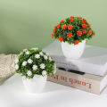 1pc Artificial Flowers Plum Blossom Small Potted Plants Indoor Outdoors Fake Flowers Office Table Potted Ornaments For Home Garden Decoration. 