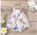 Summer female infant flower suspender triangle Romper sweet and cute. 