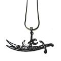 Zulfiqar Necklace Imam Ali Sword Black color. 