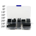66-100pcs/lot NE555 UC3842 UC3843 UC3845 24C02 24C04 Connector IC Sockets DIP6/8/14/16/18/20/24/28 pins IC Adaptor Socket Kit. 