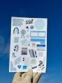 Blue Sky Themed Aesthetic Uncut Sticker Sheet - Journal Stickers. 
