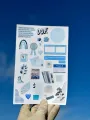 Blue Sky Themed Aesthetic Uncut Sticker Sheet - Journal Stickers. 