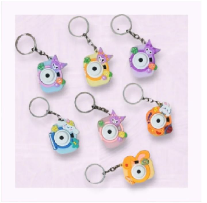 Creative Cute Camera Keychain Pack of 1/3/6/12 – Cartoon Kitty Silicone ...