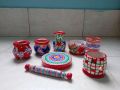 Beautiful wooden kitchen hand print toy set. 