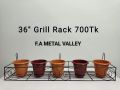 Metal Grill Rack Hanging Planter Pot 36x8x4 inches -1 Pcs.. 