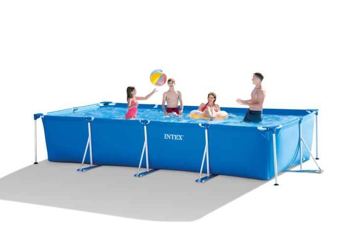 Pool 7x3 Intex Swimming Pools 15Ft/7.2ft /2.7 Ft Rectangular Steel Frame Pools ...