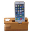 Wooden Charging Dock Station for Mobile Phone Holder Stand Bamboo Charger Stand Base For Apple Watch series and For iphone. 