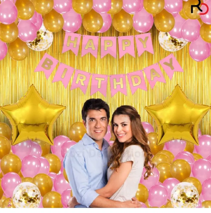 Happy%20Birthday%20Decoration%20Combo%20of%205%20Items%20/%20Birthday%20Party%20Decoration%20Pink%20and%20Gold%20Theme.%20Pack%20of%2033%20Pcs%20Material%20Rubber%20and%20Foil%20-%20Image%205