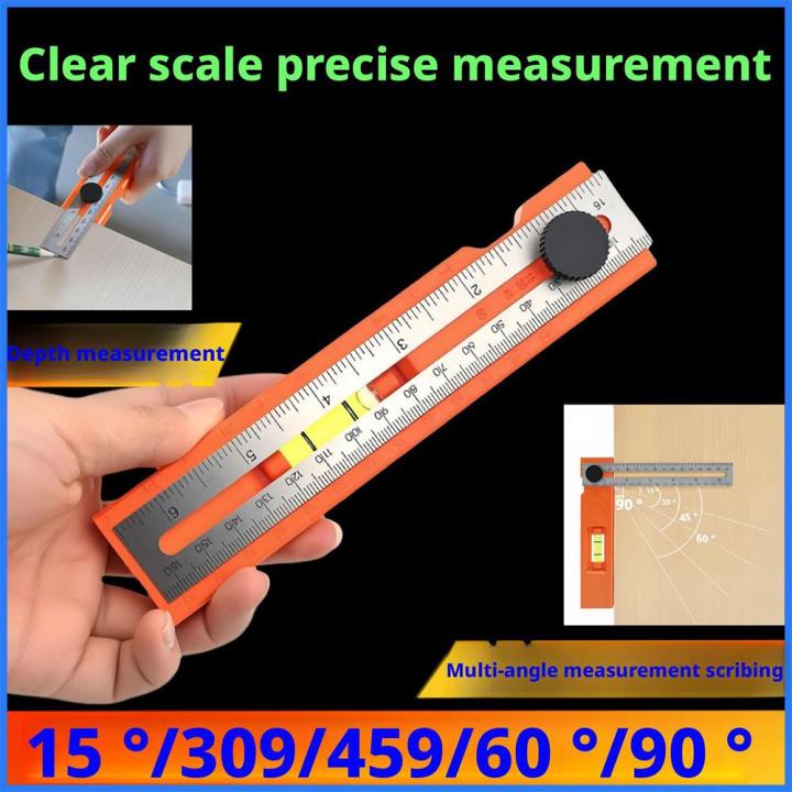 Fabrication Angle Ruler Multifunctional Angle Ruler, Precision Woodworking Protractor Level ...