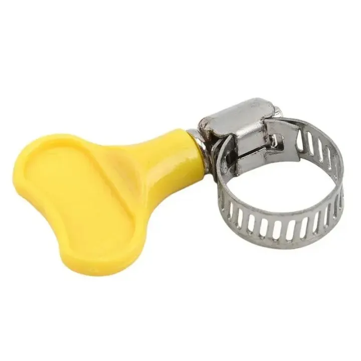 5pcs%20Adjustable%20Yellow%20Plastic%20Handle%20Hand%20Twist%20Hose%20Clamps%20Worm%20Driving%20201%20Stainless%20steel%20%20Clips%20For%20gas%20pipe%205/8"%20%20(10-16mm)%20-%20Image%204