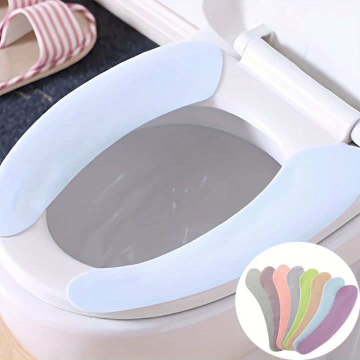 Soft Bathroom Padded Toilet Seat Cushion - Stretchable, Washable, Easy To Fit For All Sizes, Durable Polyester Material
