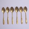 Luxury Gold Color 6 Piece Tablespoon Stainless Steel Spoon Set - Elegant And Durable Cutlery Set Multi Design. 