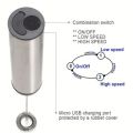 Rechargeable Stainless Steel Milk Frother 2 Speeds for Latte Cappuccino Espresso Home And Barista Use.