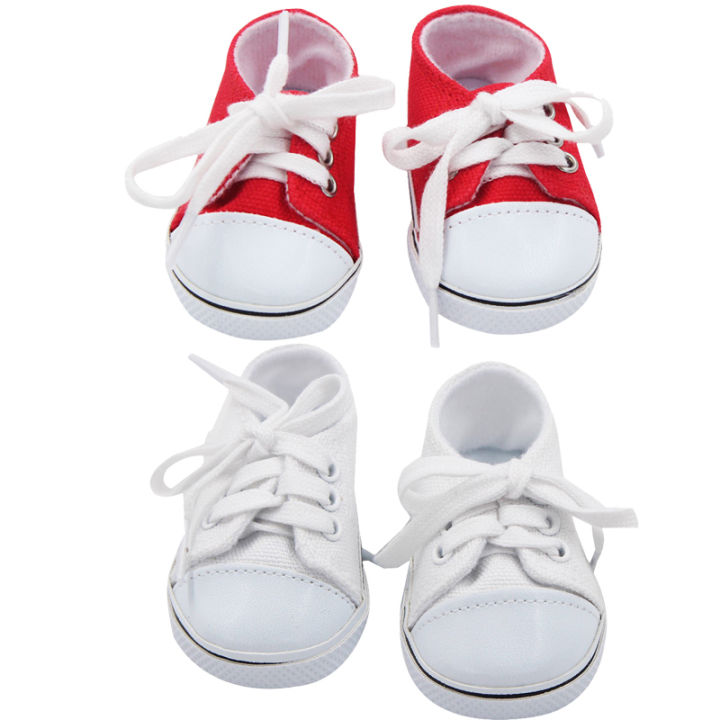 7%20cm%20Canvas%20Denim%20Sneakers%20New%20Born%20%20Baby%20Shoes%20Handmade%20Lace-up%20Sneakers%20Shoes%20For%2018%20Inches%20American%2043%20cm%20Baby%20Dolls%20%20-%20Image%206