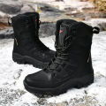 Men Motorcycle Tactical Boots Lace Up Women Army Warm Comfortable Climbing Hiking Shoes Plush Unisex Hunting Boots High Quality. 