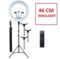 46cm LED Selfie Ring Light with Stand Ringlight With Tripod 60W 3200K-5600K Adjustable Color Temperature. 