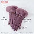 Winter Women Keep Warm Plus Velvet Touch Screen Thicken Plush Wrist Suede Gloves Fashion Personality Elegant Drive Cycling. 
