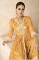 Lakhnavi Chickenkari Kurti Plazo Sets For Women In Yellow. 