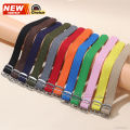 New One Piece Nylon Woven Watch Band 16mm 18mm 20mm 22mm Colorful for Perlon WatchStrap for  Bracelet Women Men Wristband. 