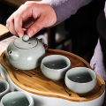 Ge Yao Ceramic Teapot Teacup Manual Chinese Ice Crack Split Teapot Can Raise Xishi Tea Pots Household Kung Fu Tea Pot.