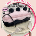 High Capacity Cherry Cake Pen Pouch Cute Functional Stationery Makeup Bag..