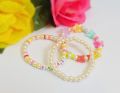 Pack Of 3 Customize Name Beaded Bracelets | Cute Handmade Bracelet | Pearl Bracelet |. 