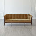 Silver Orchid Puffy Vertical Channel Tufted Velvet Loveseat. 