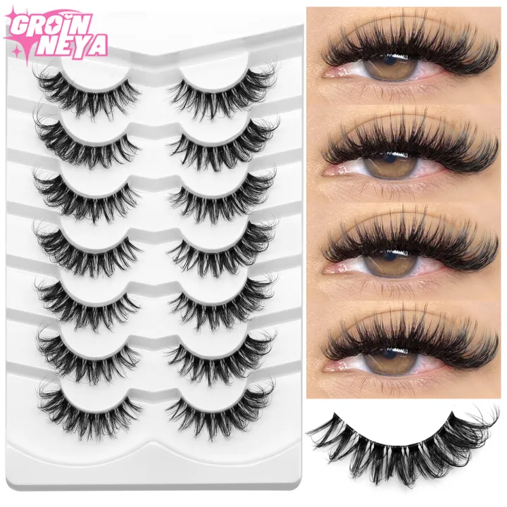 GROINNEYA%20Lashes%205/7%20Pairs%20Wispy%20Mink%20Lashes%20Invisible%20Band%20Eyeashes%20Look%20Like%20Extensions%20Strip%20Lashes%20Natural%20Look%20Soft%20Fluffy%20-%20Image%205
