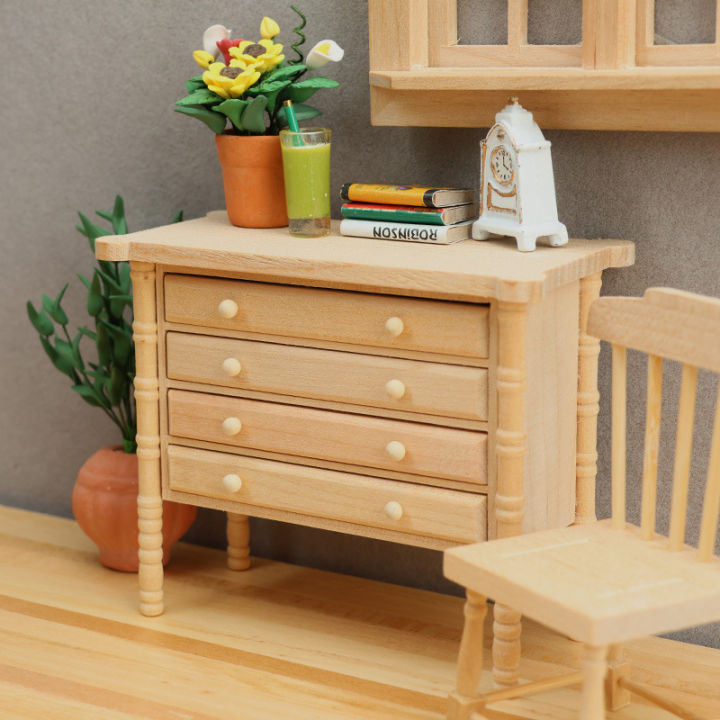 1:12%20Dollhouse%20Miniature%20Storage%20Cabinets%20Bedside%20Tables%20Drawer%20Chest%20Furniture%20Model%20Decor%20Toy%20Doll%20House%20Accessories%20-%20Image%204