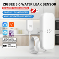 ZigBee Water Leak Sensor Alarm Smart Home Flood Leak Detector With Security Protection For Tuya Smart Life Z2M,Required Gateway. 