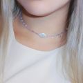 Natural moon and star purple beaded chain, fresh and elegant, fashionable accessory. 