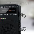 J-166 Portable Radio AM FM, Battery Operated Radio with Tuning Light, Back Clip, Excellent Reception Transistor Radio FM AM.
