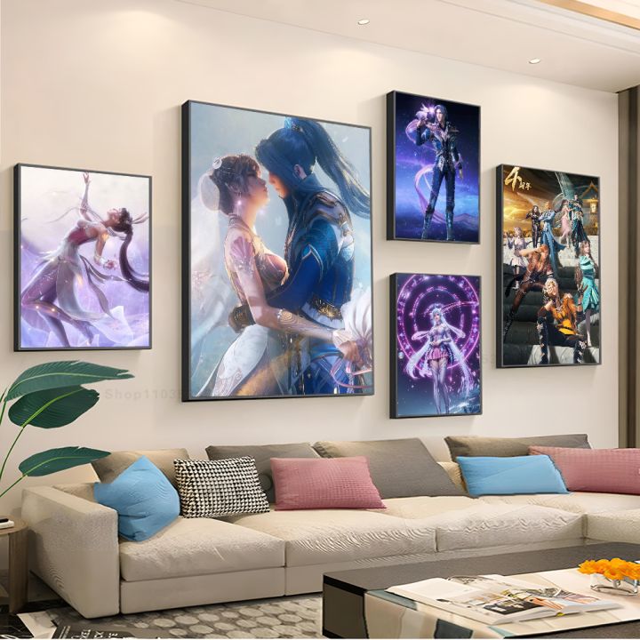 1pc Soul Land Poster Stickers Art Wall Murals Decor Game Room Decor Gifts Kawaii HD Painting Cat Cars