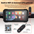 Freedconn Wireless CarPlay Android Auto 6.25 inch Carplay Motorcycle DVR Navigation GPS Digital Dashboard Display Screen. 