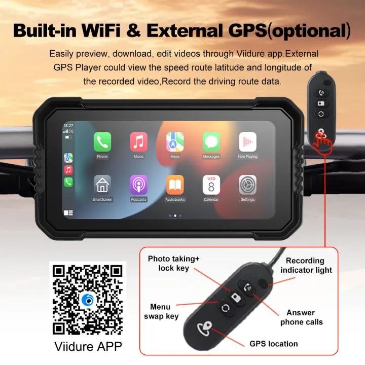 Freedconn%20Wireless%20CarPlay%20Android%20Auto%206.25%20inch%20Carplay%20Motorcycle%20DVR%20Navigation%20GPS%20Digital%20Dashboard%20Display%20Screen%20-%20Image%203