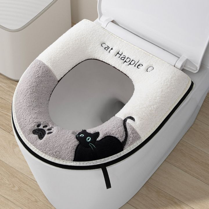 1pc%20Thickened%20U-Shaped%20Toilet%20Seat%20Cover%20Zipper%20Style%20Toilet%20Seat%20Pad%20Winter%20Waterproof%20Seat%20Pad%20Household%20Thick%20Toilet%20Pad%20-%20Image%204