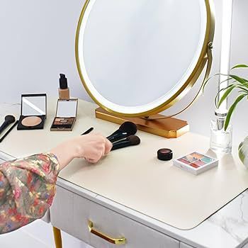 customized 12x24 inches vanity desk protector mat/ easy to clean water and oul proof good looking vanity mirror desk mat