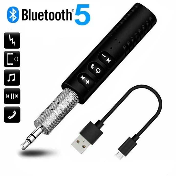 Wireless Bluetooth Compatible 5.0 Receiver Transmitter Adapter 3.5mm Jack For Car Music Audio