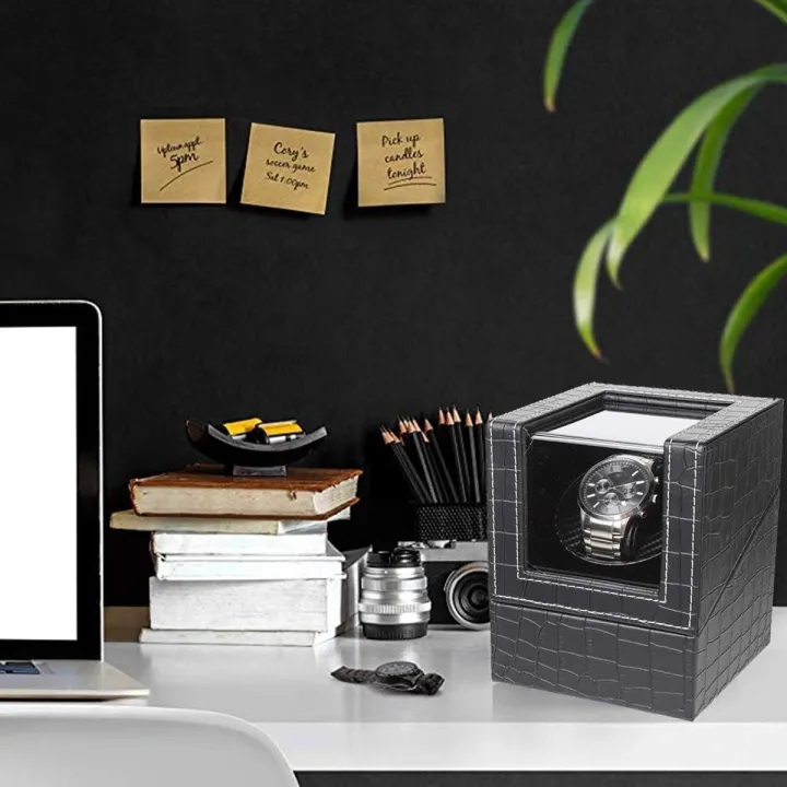 Luxry%202%20Slots%20Watch%20Winder%20Battery%20Wooden/PU%20Shaker%20USB%20Charging%20Watch%20Box%20Automatic%20Winder%20Glass%20Storage%20Case%20Display%20Box%20-%20Image%204