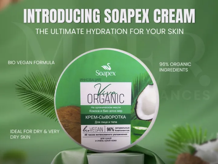 Soapex%0AVivaORGANIC%0AWith%20organic%20coconut%20oil%20and%20bio%20aloe%20vera%0A%0ACREAM-SERUM%0A%0AFor%20face%20and%20body%20-%20Image%202