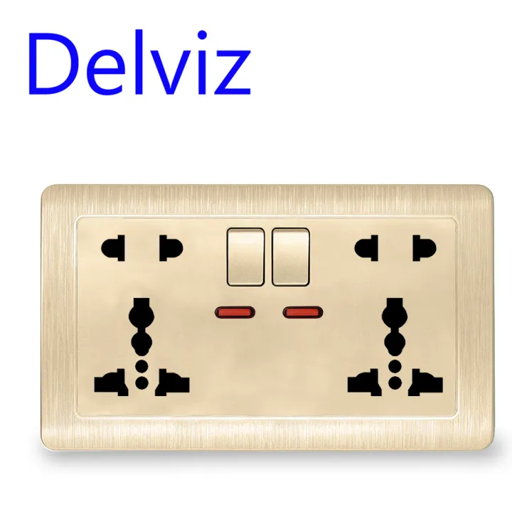 Delviz International universal two 5-hole socket rectangular wall ...