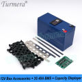 Turmera 12V Battery Box 3X7 18650 Holder 3S 40A BMS DC 12V to 5V QC3.0/2.0 2*USB Displayer  for Replace Motorcycle Lead-Acid Use. 