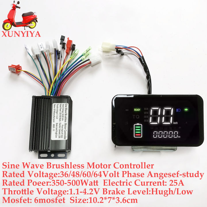 36V%2048V%2060V%2064V%20350W/500W/1000W/1500W%2025A%20Brushless%20Motor%20sine%20wave%20Controller%20with%20LCD%20Speed%20Display%20for%20E-bike%20e-motorcycle%20-%20Image%202