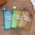 Flat Clear Square Water Bottles Plastic Kettle Jug For Drink Cup My Book Shape Flask Portable Outdoor Sport Travel. 