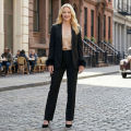 Willshela Women Fashion Satin Black With Feather Blazer Jacket Vintage Notched Neck Single Button Long Sleeves Female Outfits.