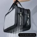 Large Capacity Transparent Dry Wet Separation Double-Layer Wash Bag Frosted PU Travel Portable Handheld Bath Storage Bag GF32. 