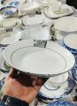 Ceramic 7 inch  Plates,  Set of 3, for Pasta, Salads, Grains, Noodles and Soups. 