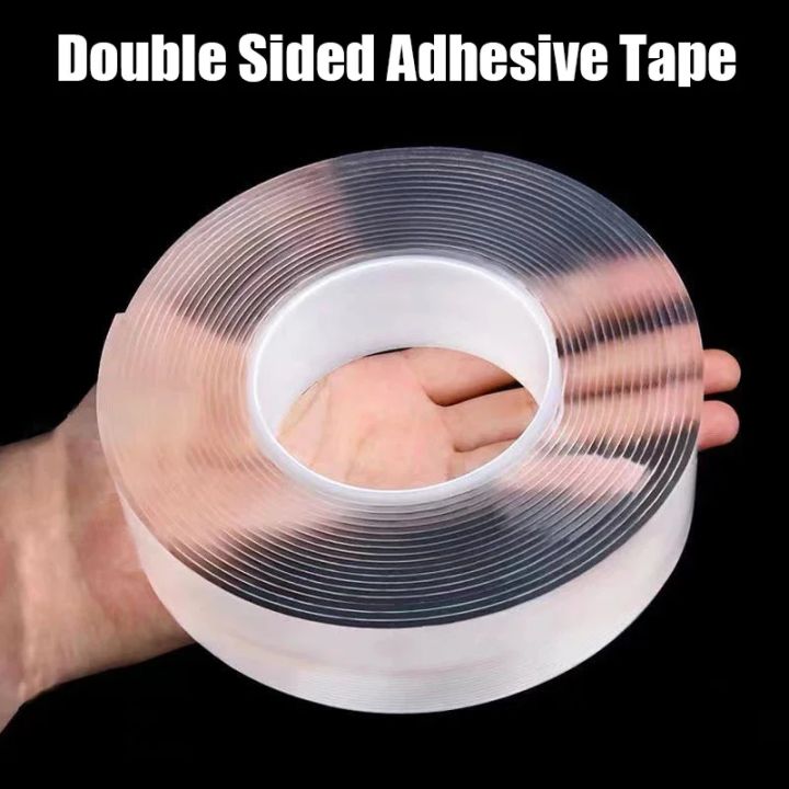 Transparent Double Sided Adhesive Tape Strong Nano Double Sided Sticky Tape Waterproof Reusable Wall Stickers Super Strong