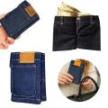 Portable Retro Pants Mini Jeans Wallet Foldable Denim Coin Purse Card Holder Cool Small Sized Multi-functional Purse. 